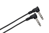 Hosa Balanced Interconnect, Right-angle 1/4 in TRS to Same, 3 ft