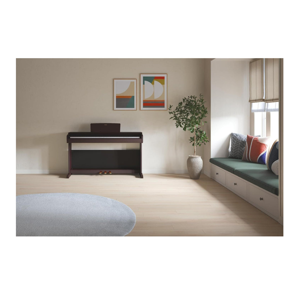 Yamaha Arius Series 88-Key Weighted Digital Home Piano with Bench (Rosewood)