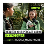 Shure MV7+ XLR and USB Podcast Dynamic Microphone with Stand