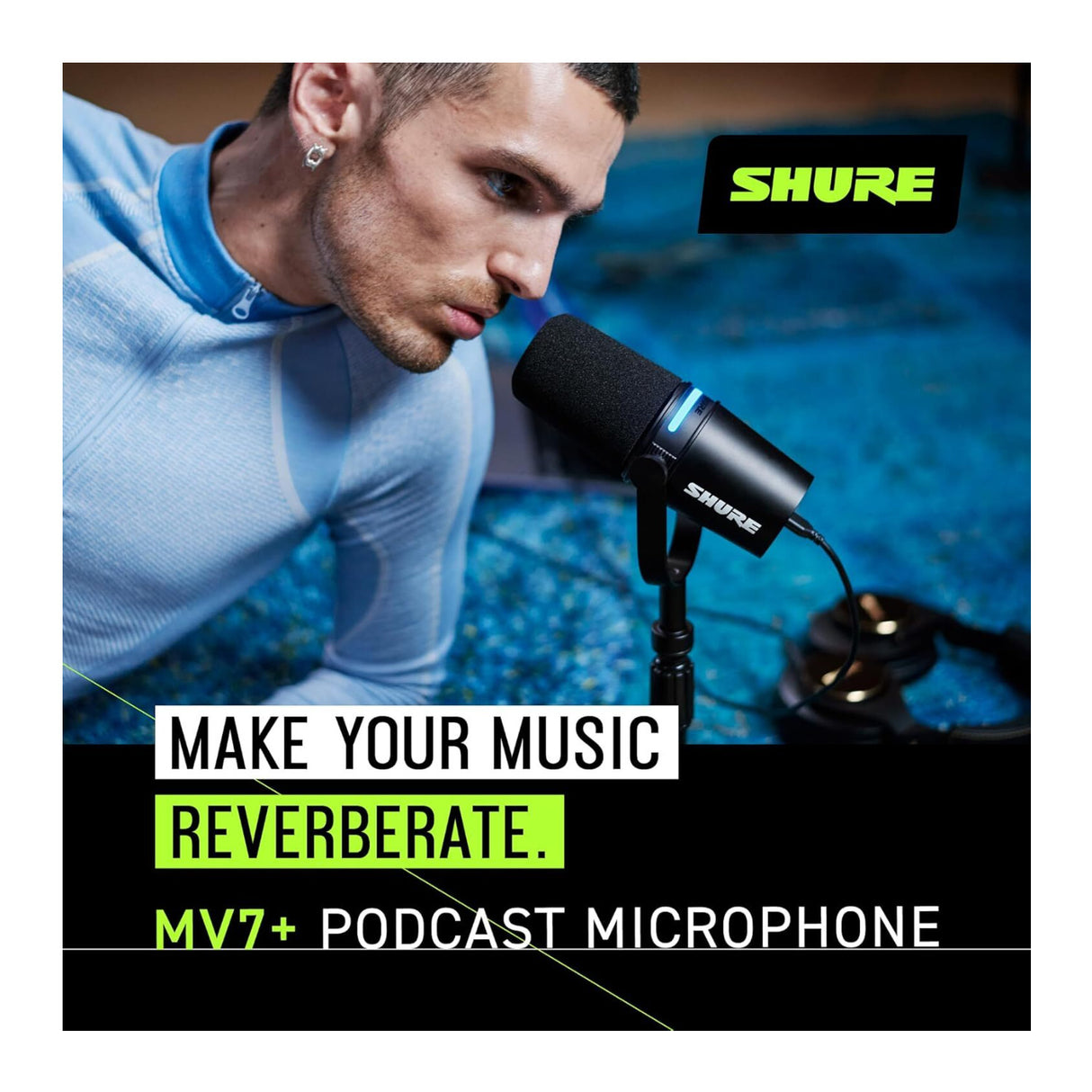 Shure MV7+ XLR and USB Podcast Dynamic Microphone with Stand