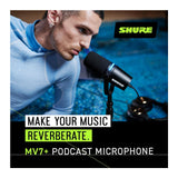 Shure MV7+ XLR and USB Podcast Dynamic Microphone with Stand