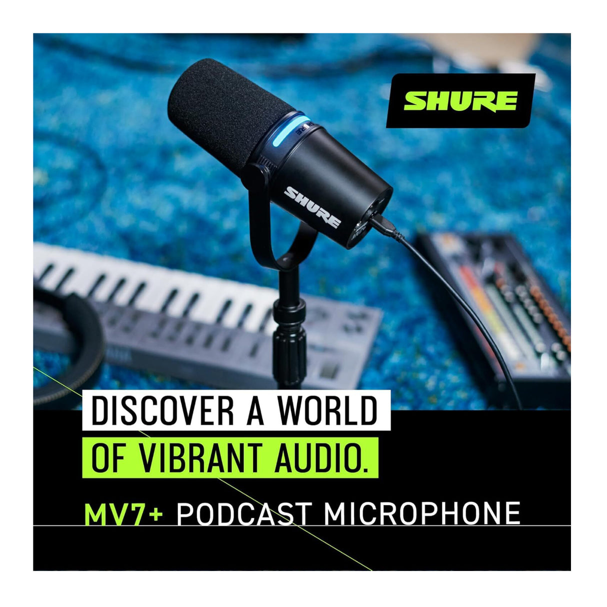 Shure MV7+ XLR and USB Podcast Dynamic Microphone with Stand