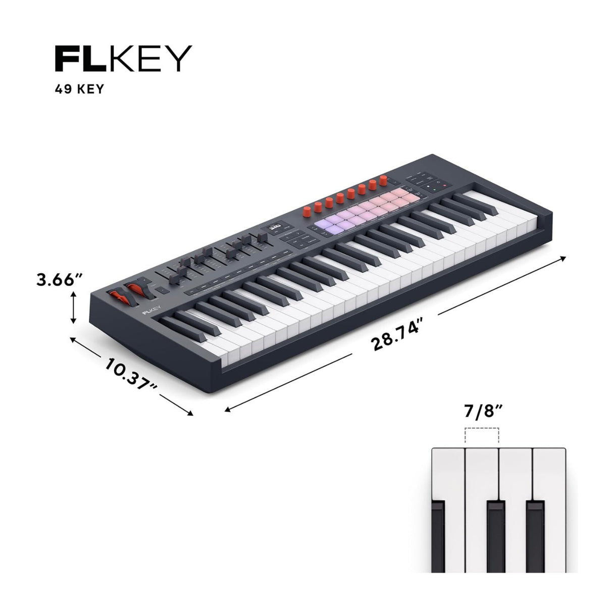Novation FLkey 2 49—49-Key MIDI Keyboard Controller for FL Studio with RGB Pads