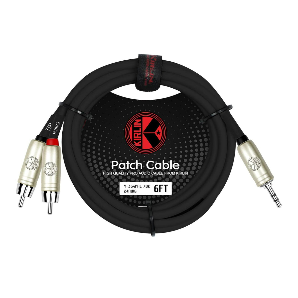 Kirlin Y-364PRL 3.5mm Stereo Plug to Dual RCA Cable