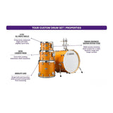 Yamaha Tour Custom Maple 4-Piece Drum Shell Pack (Shell Caramel Satin)
