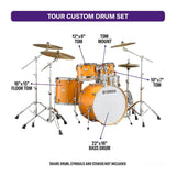 Yamaha Tour Custom Maple 4-Piece Drum Shell Pack (Shell Caramel Satin)