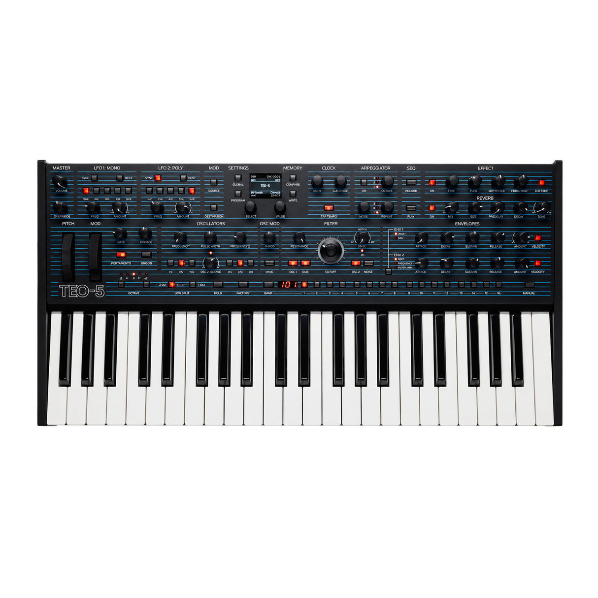 Oberheim TEO-5 5-Voice 44-Key Analog Synthesizer Keyboard with 64 Step Polyphonic Sequencer