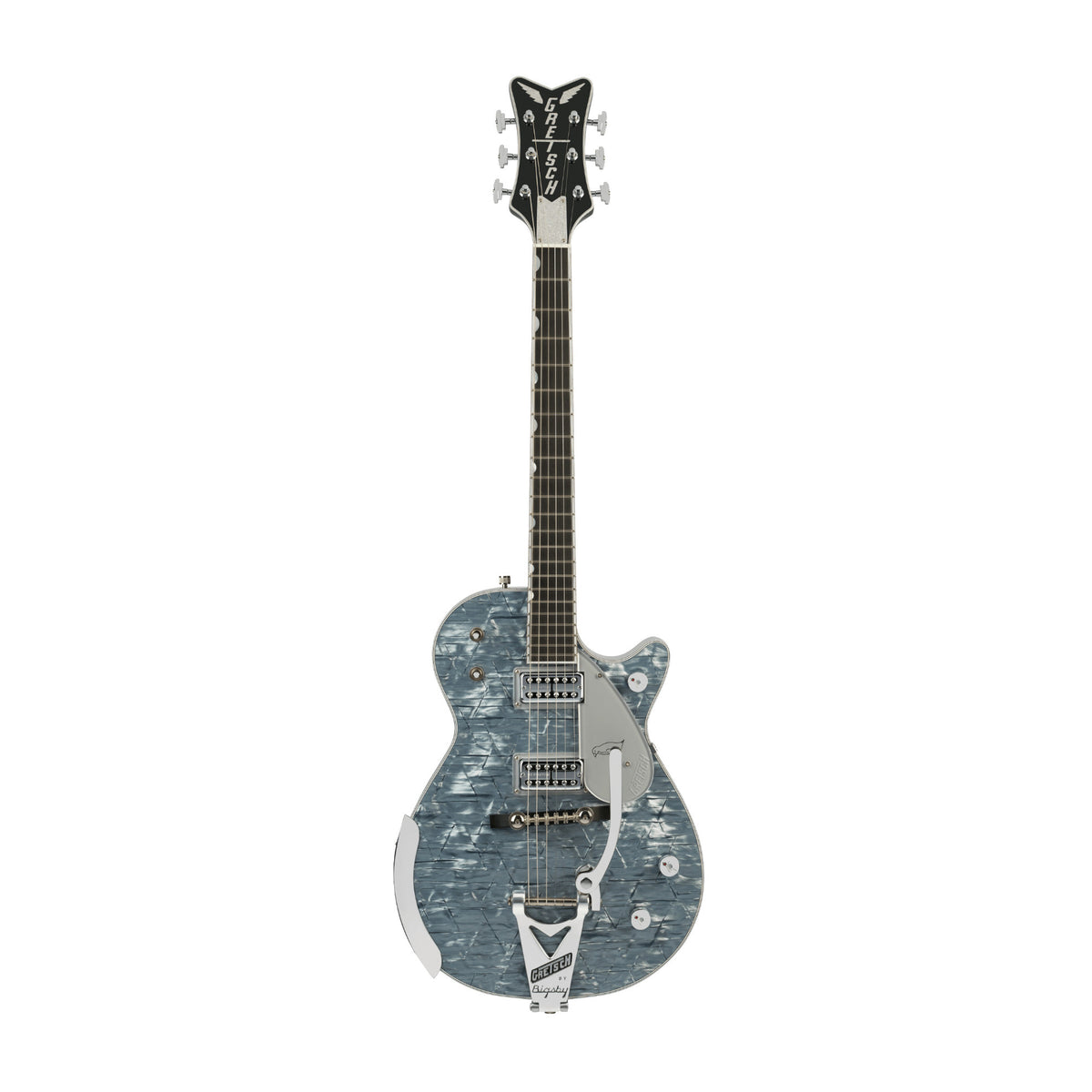 Gretsch G6134T-58 Limited Edition Penguin Electric Guitar with String-Thru Bigsby (Light Blue Pearl)
