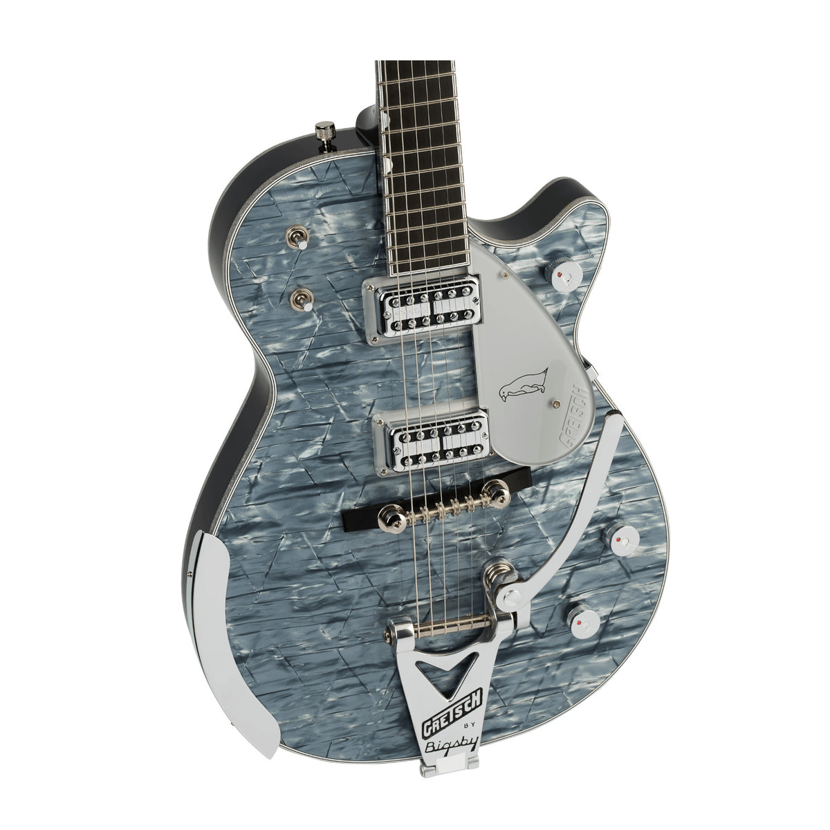Gretsch G6134T-58 Limited Edition Penguin Electric Guitar with String-Thru Bigsby (Light Blue Pearl)