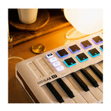 Arturia MiniLab 37 Universal MIDI 37-Key Keyboard Controller with 8 Pads and DAW Control (White)