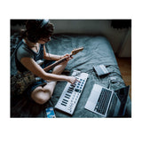 Arturia MiniLab 37 Universal MIDI 37-Key Keyboard Controller with 8 Pads and DAW Control (White)