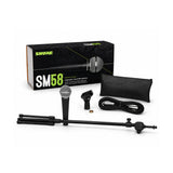 Shure SM58 Cardioid Dynamic Vocal Microphone Bundle with Boom Microphone Stand