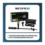 Shure SM58 Cardioid Dynamic Vocal Microphone Bundle with Boom Microphone Stand