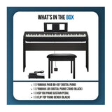 Yamaha P45B 88-Key Black Digital Piano Bundle with L85 Stand, Piano Bench, and Sustain Pedal
