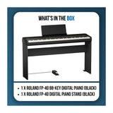 Roland FP-40 88-Key Black Digital Piano Bundle with FP-40 Black Piano Stand