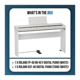 Roland FP-40 88-Key White Digital Piano Bundle with KSF-40 White Piano Stand