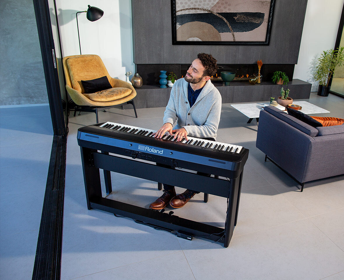 Roland FP-90X Portable Digital Piano with Pedal and Stand Bundle (Black)