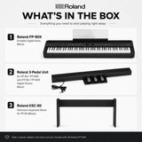 Roland FP-90X Portable Digital Piano with Pedal and Stand Bundle (Black) (Open Box)