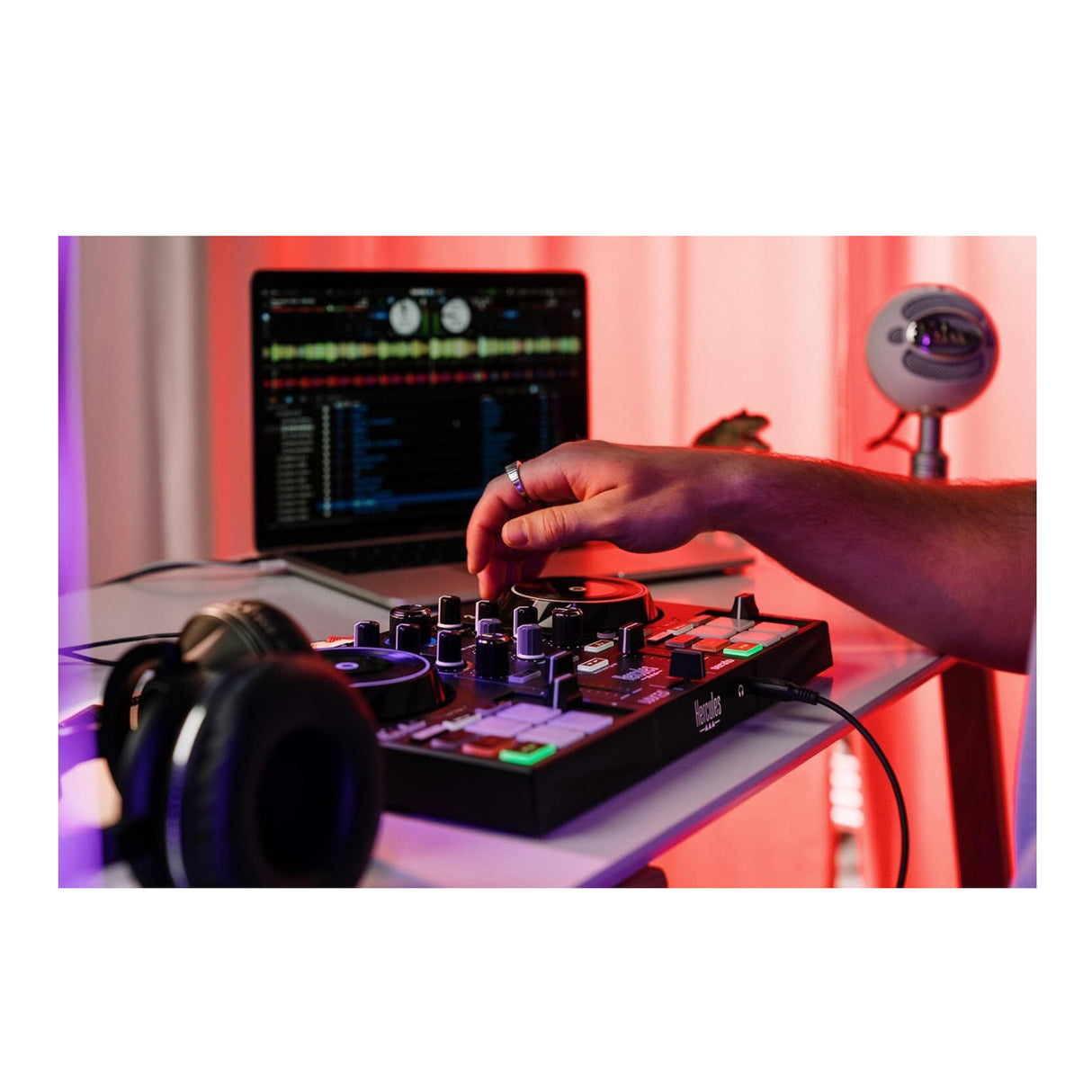 Hercules DJControl Inpulse 200 MK3 DJ Controller 2 Deck USB C Mixer with Amplifier System Bundle