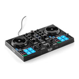 Hercules DJControl Inpulse 200 MK3 DJ Controller 2 Deck USB C Mixer with Amplifier System Bundle