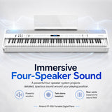 Roland FP-90X Portable Digital Piano with Stand and Pedal Unit Bundle (White)