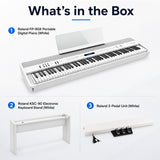 Roland FP-90X Portable Digital Piano with Stand and Pedal Unit Bundle (White)
