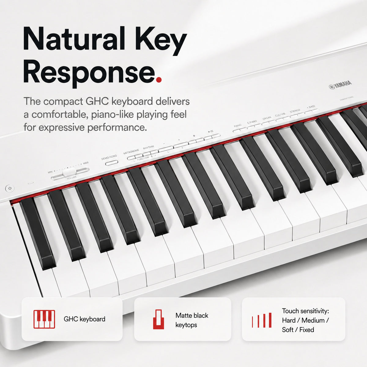 Yamaha P-225 88-Key Portable Digital Piano with Stand and Pedal Unit (White)