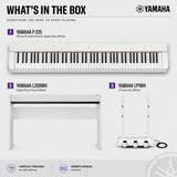 Yamaha P-225 88-Key Portable Digital Piano with Stand and Pedal Unit (White)