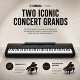 Yamaha P525 88-Key Weighted Action Digital Piano Bundle with Stand (Black)