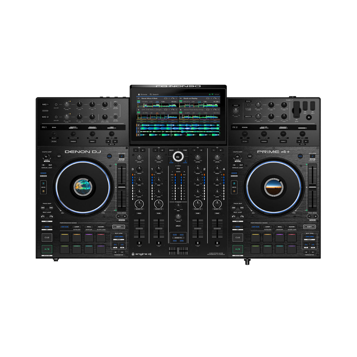 Denon DJ PRIME 4+ 4-Channel Standalone DJ System with Built-in FX, Lighting Output, and Stems