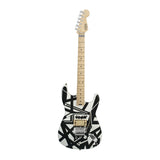 EVH Striped Series Shapes 6-String Electric Guitar with Maple Fingerboard (White and Black)