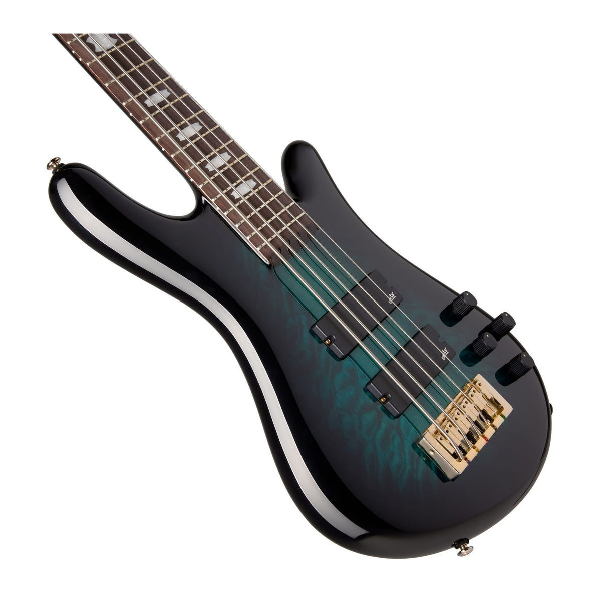Spector ICON NS-5 Neck Through 5-String Electric Bass Guitar (Black and Blue)