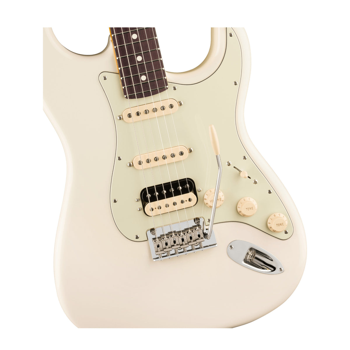 Fender American Professional Stratocaster HSS Electric Guitar with Tremolo Bridge (Olympic White)