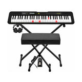 Casio Casiotone LK-S250C3 61-Key Keyboard Bundle with Stand, Bench, Sustain Pedal, and Headphones