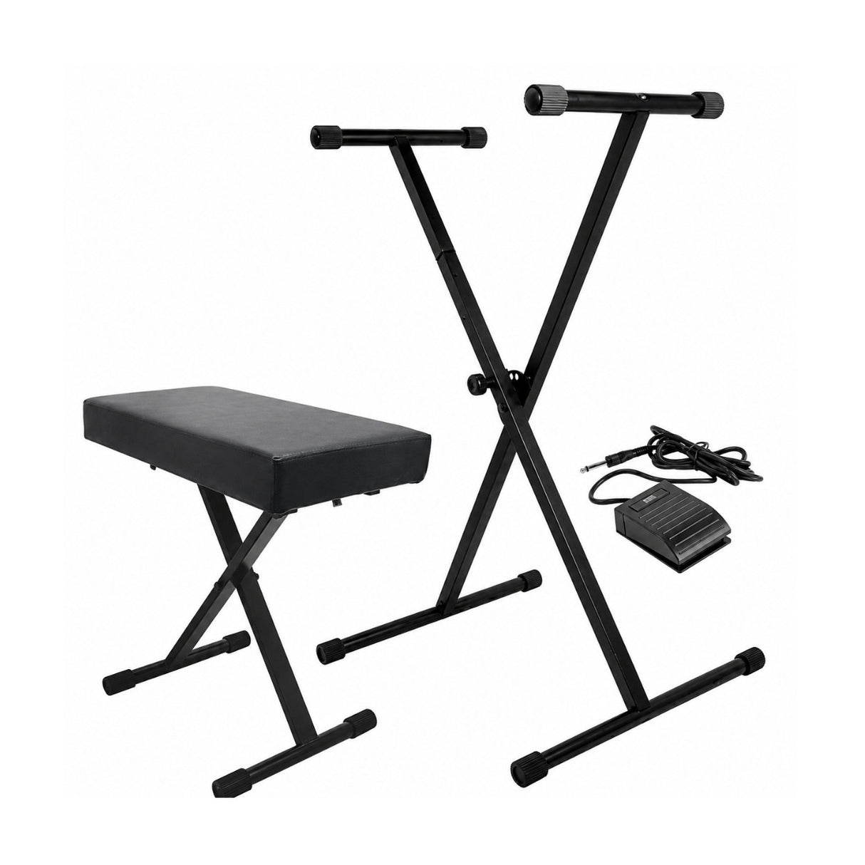 Casio Casiotone LK-S250C3 61-Key Keyboard Bundle with Stand, Bench, Sustain Pedal, and Headphones