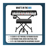 Casio Casiotone LK-S250C3 61-Key Keyboard Bundle with Stand, Bench, Sustain Pedal, and Headphones