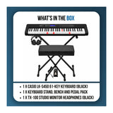 Casio Casiotone LK-S450 61-Key Keyboard Bundle with Stand, Bench, Sustain Pedal, and Headphones
