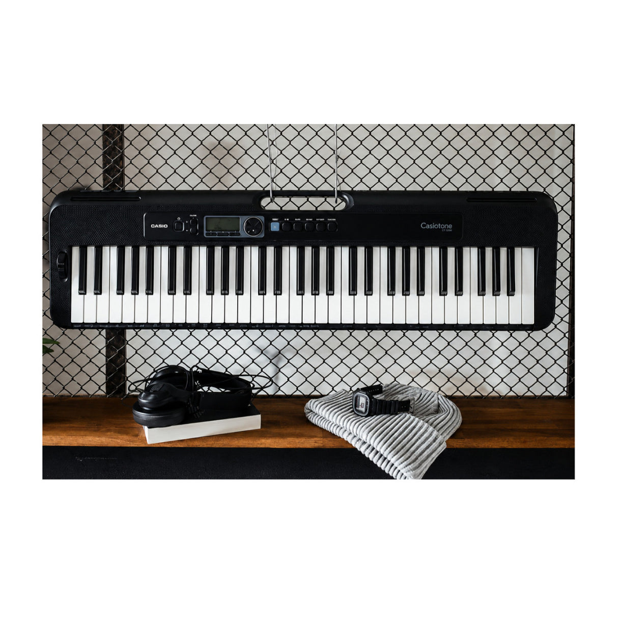 Casio Casiotone CT-S300 61-Key Keyboard Bundle with Stand, Bench, Sustain Pedal, and Headphones