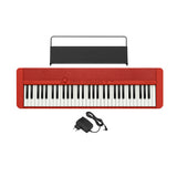 Casio Casiotone CT-S1 Red 61-Key Keyboard Bundle with Stand, Bench, Sustain Pedal, and Headphones