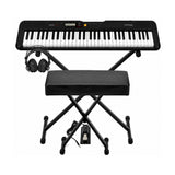 Casio Casiotone CT-S200 Black 61-Key Keyboard Bundle with Stand, Bench, Pedal, and Headphones