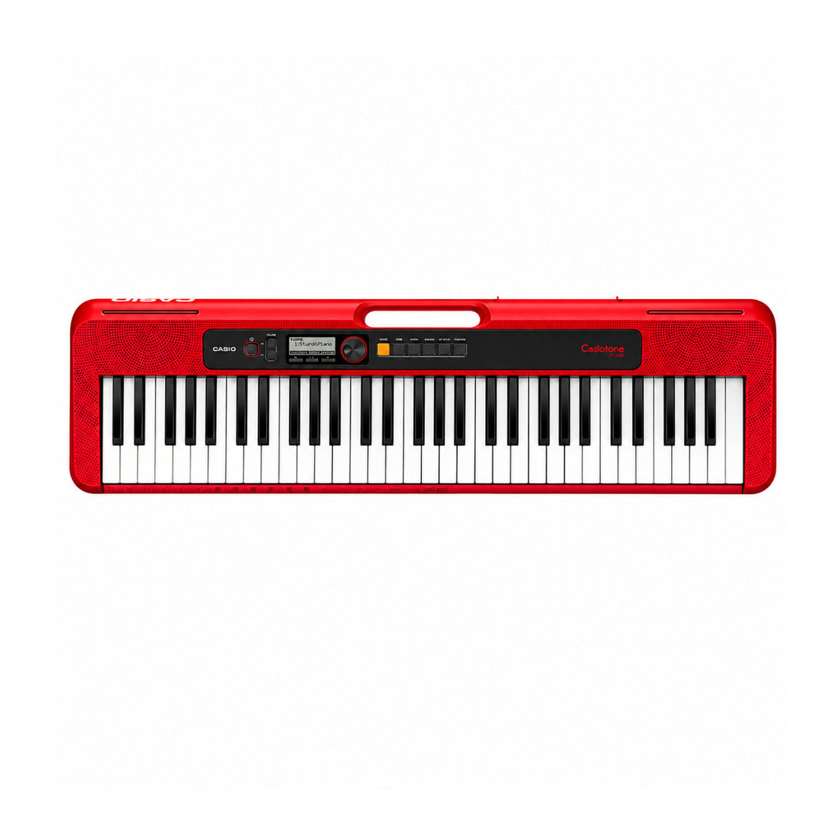 Casio Casiotone CT-S200 Red 61-Key Keyboard Bundle with Stand, Bench, Pedal, and Headphones