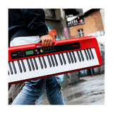 Casio Casiotone CT-S200 Red 61-Key Keyboard Bundle with Stand, Bench, Pedal, and Headphones