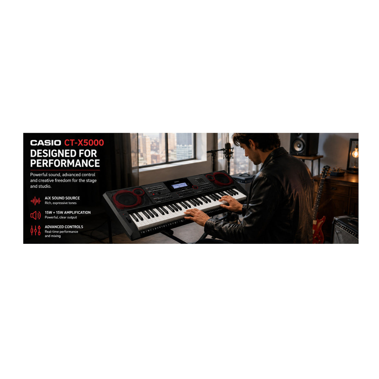 Casio CTX5000 61-Key Portable Keyboard Bundle with Stand, Bench, and Headphones