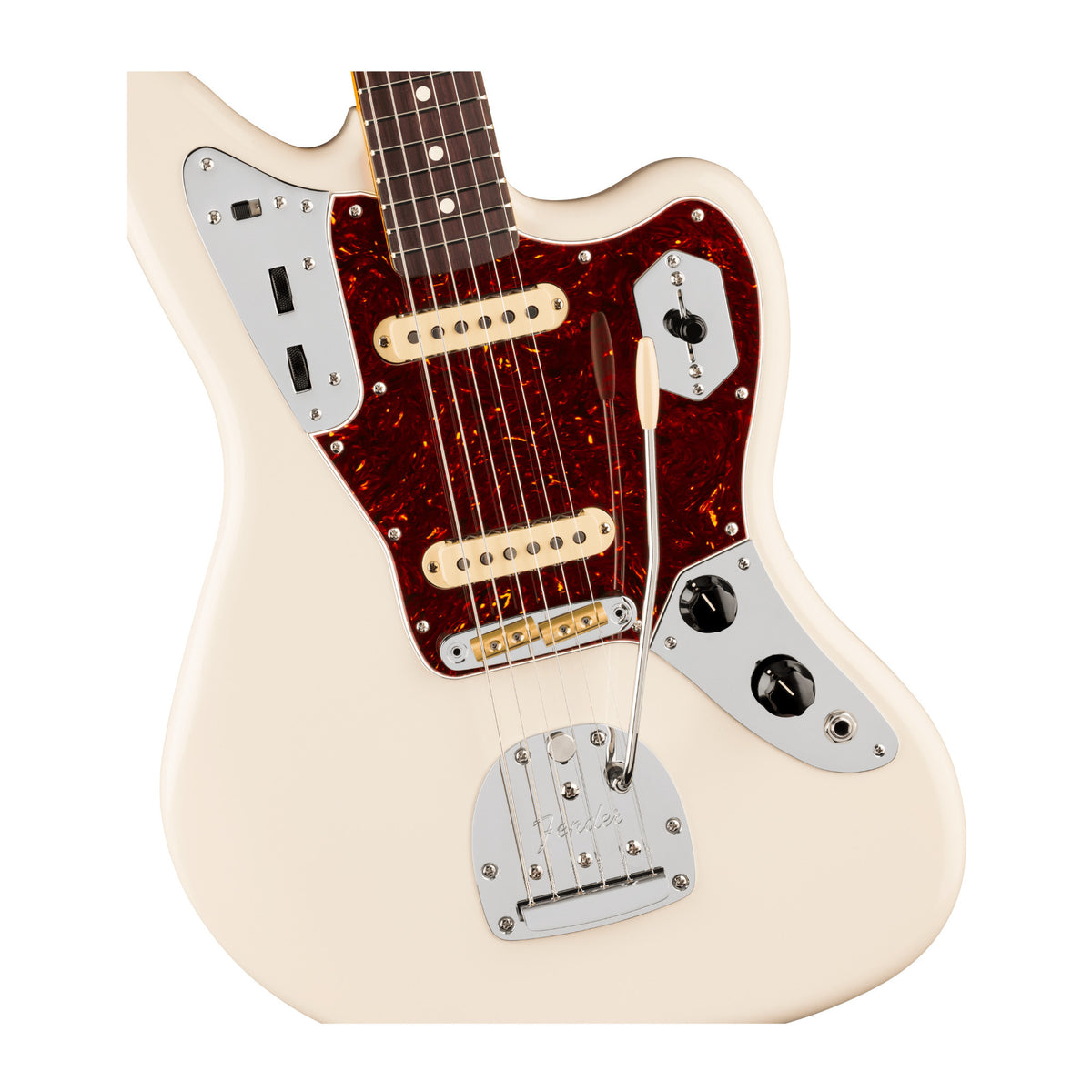 Fender American Professional Jaguar 6-String Electric Guitar with Panorama Tremolo (Olympic White)