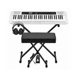 Casio Casiotone CT-S200 White 61-Key Keyboard Bundle with Stand, Bench, Pedal, and Headphones