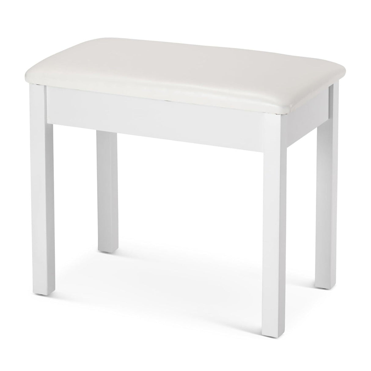 On-Stage Keyboard and Piano Bench, Wood Base, Vinyl Seat (White)