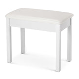 On-Stage Keyboard and Piano Bench, Wood Base, Vinyl Seat (White)