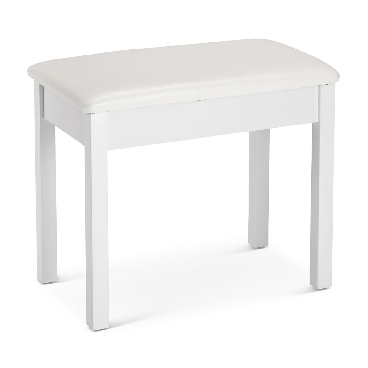 On-Stage Keyboard and Piano Bench, Wood Base, Vinyl Seat (White)