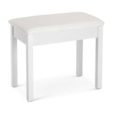 On-Stage Keyboard and Piano Bench, Wood Base, Vinyl Seat (White)