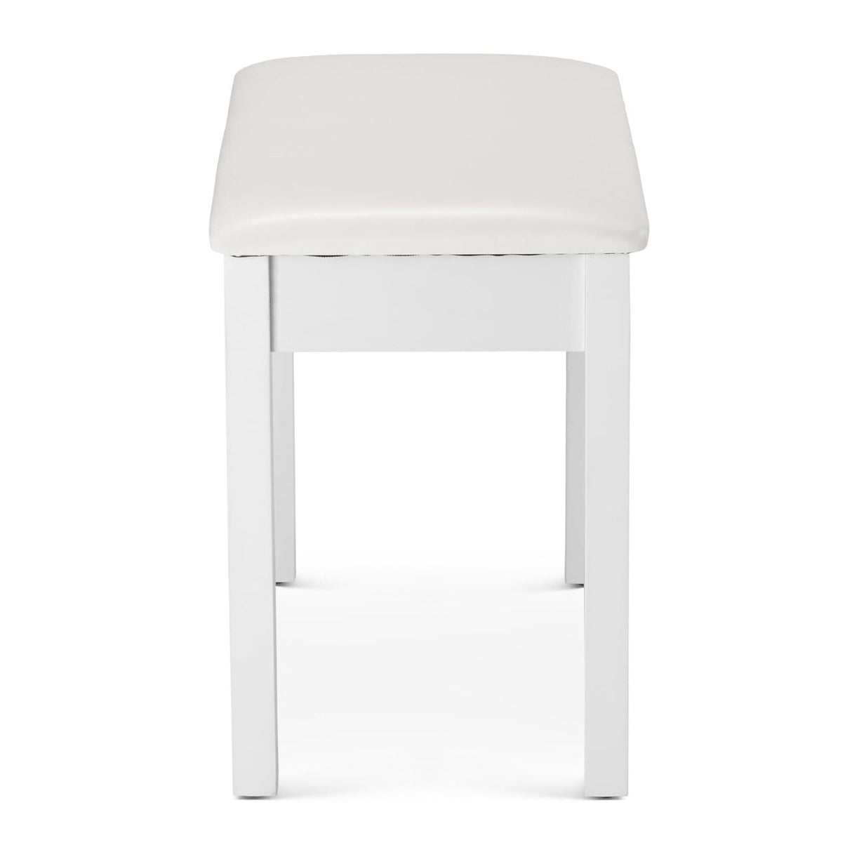 On-Stage Keyboard and Piano Bench, Wood Base, Vinyl Seat (White)